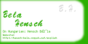 bela hensch business card